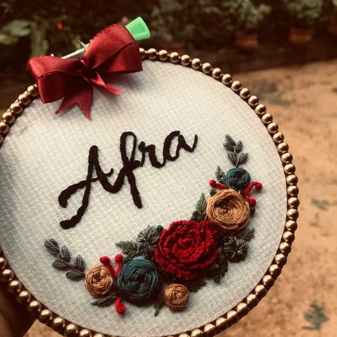 Embroidered Name Hoop Art