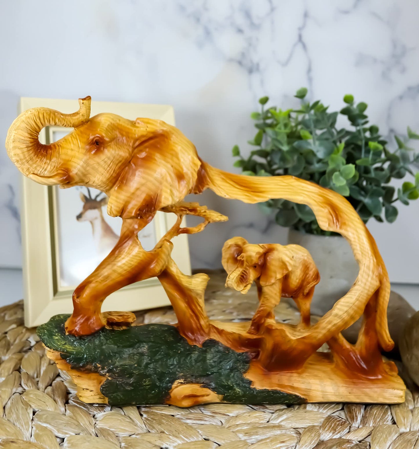 Elephant With Baby Showpiece