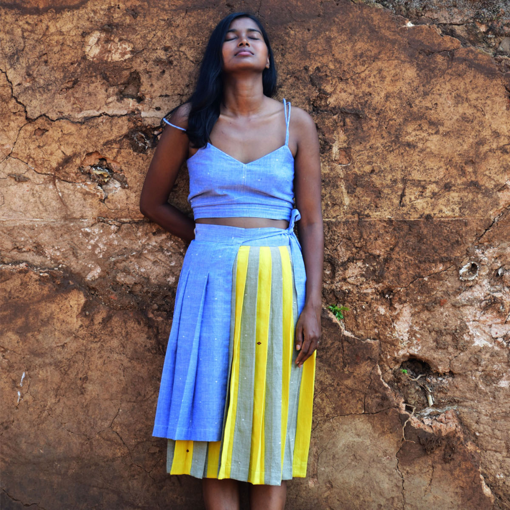 Wrap-around Pleated Skirt