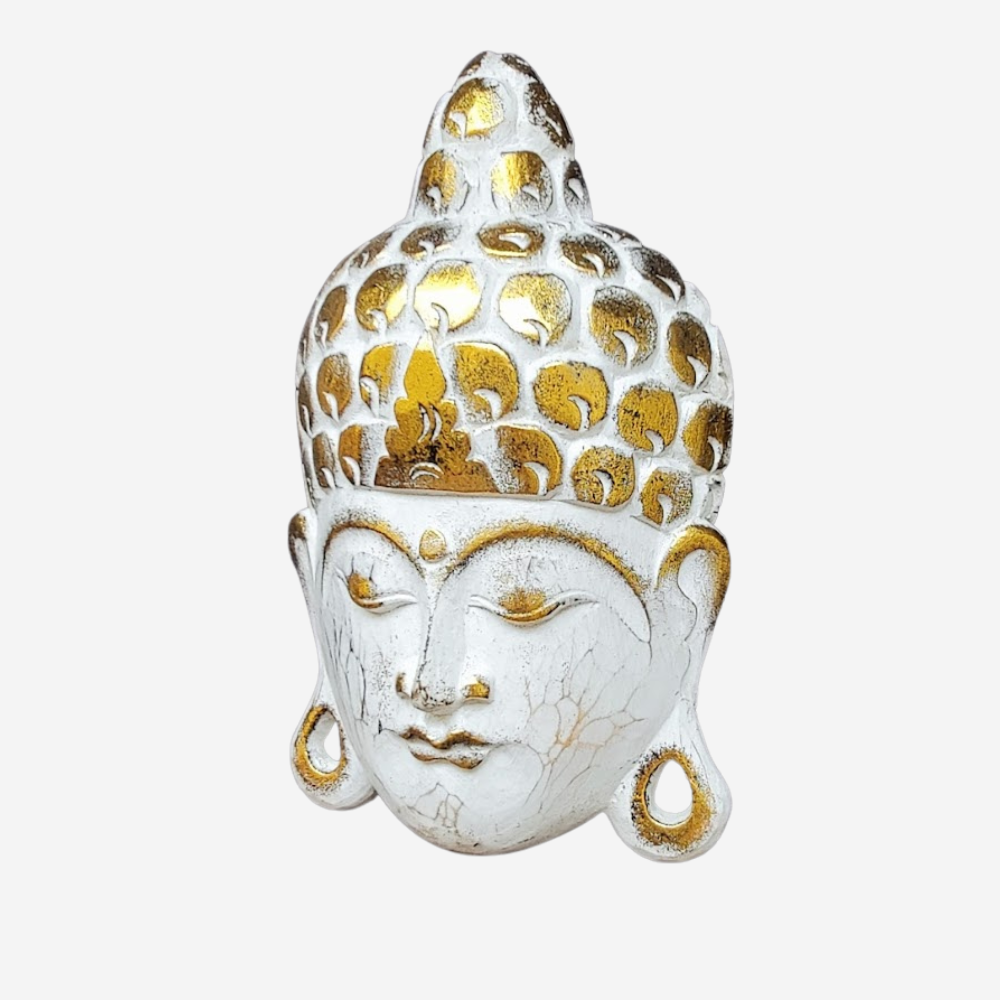 Handcrafted Wooden Buddha Face Mask Wall Hanging