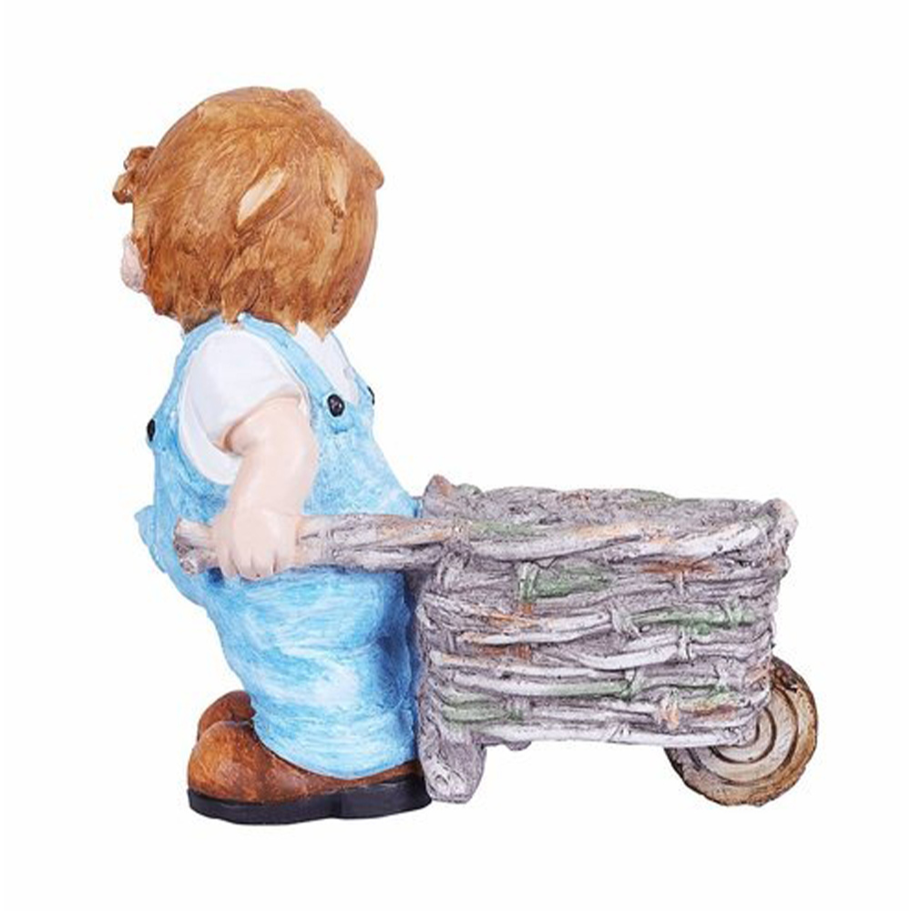 Boy Holding Cart Planter
