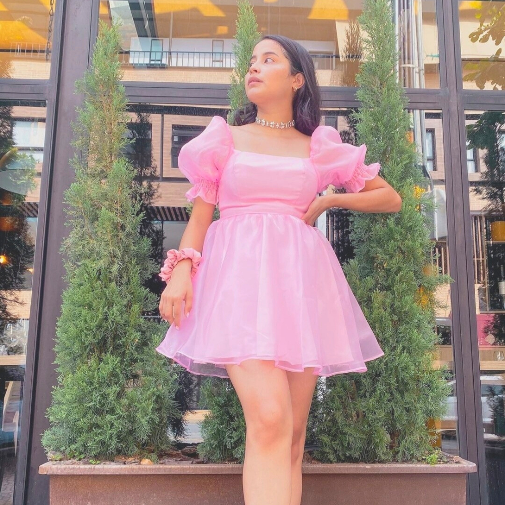 Pink Mini Puffy Dress