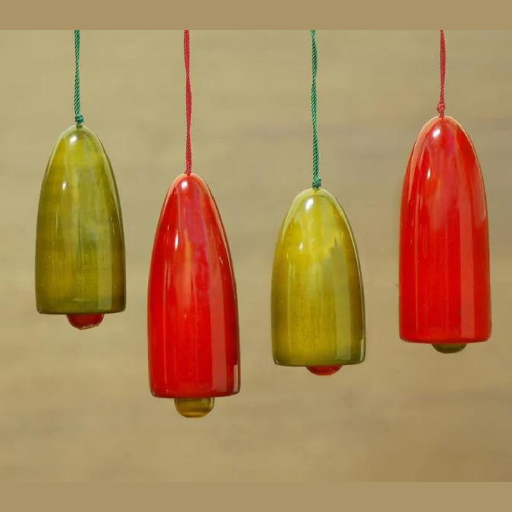 Fairkraft Creations Handcrafted Wooden Christmas Décor - Woodchimes (Set of 2 Pairs)
