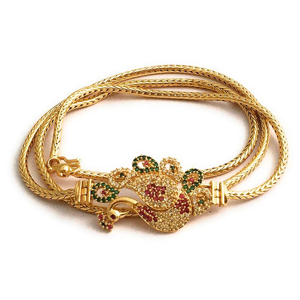 Peacock Mugappu Latest Design Plain Saradu Chain