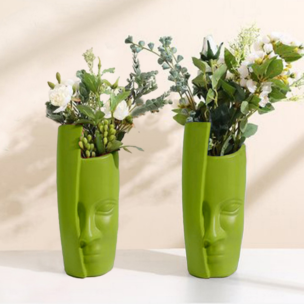 Half-Face Planters/Pots (Set of 2)