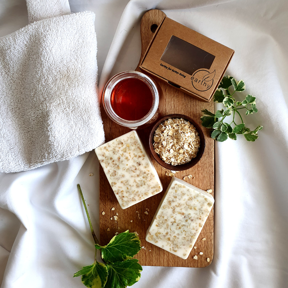 Earthy Organic Milk, Honey, Oats Soap (100g)