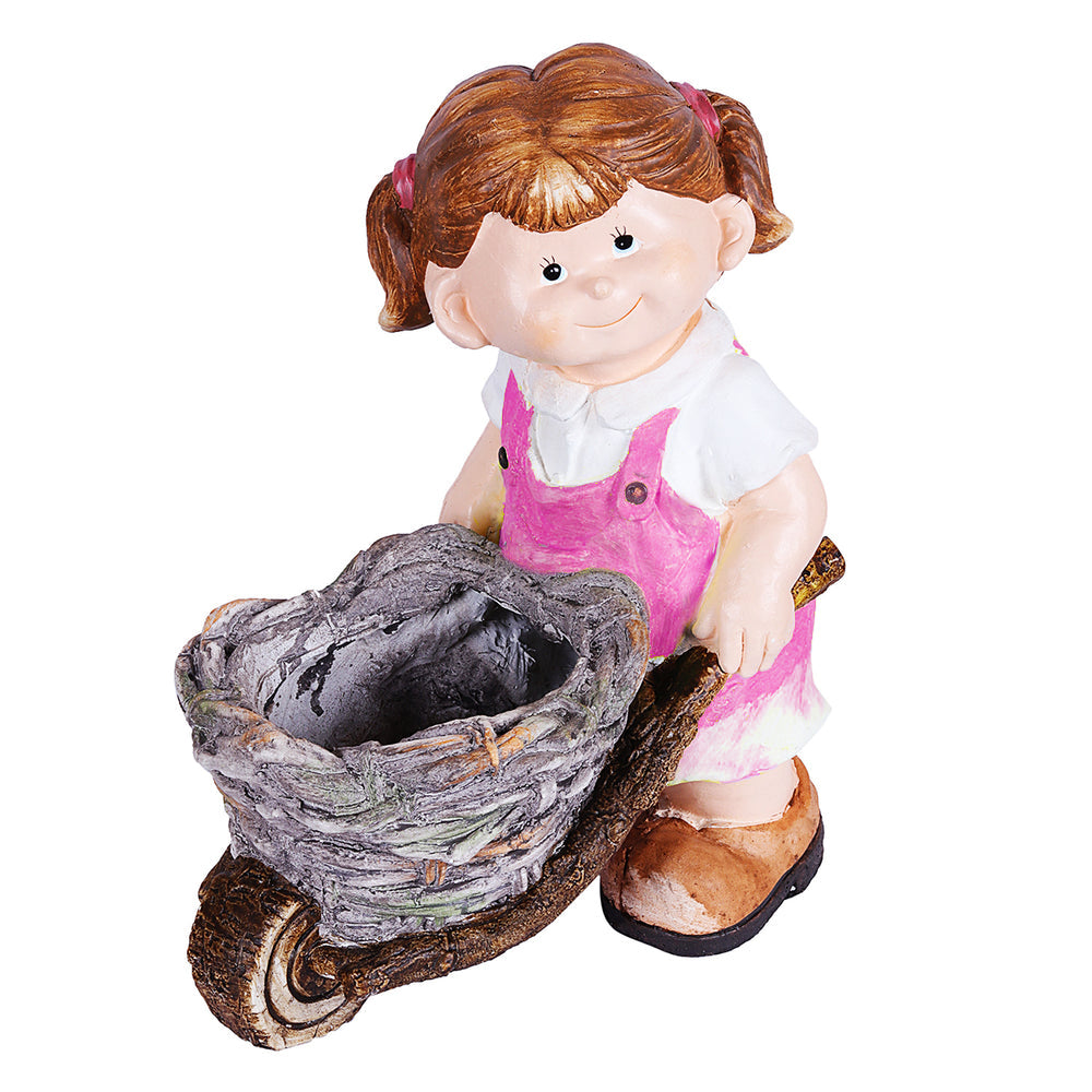 Girl Holding Cart Planter