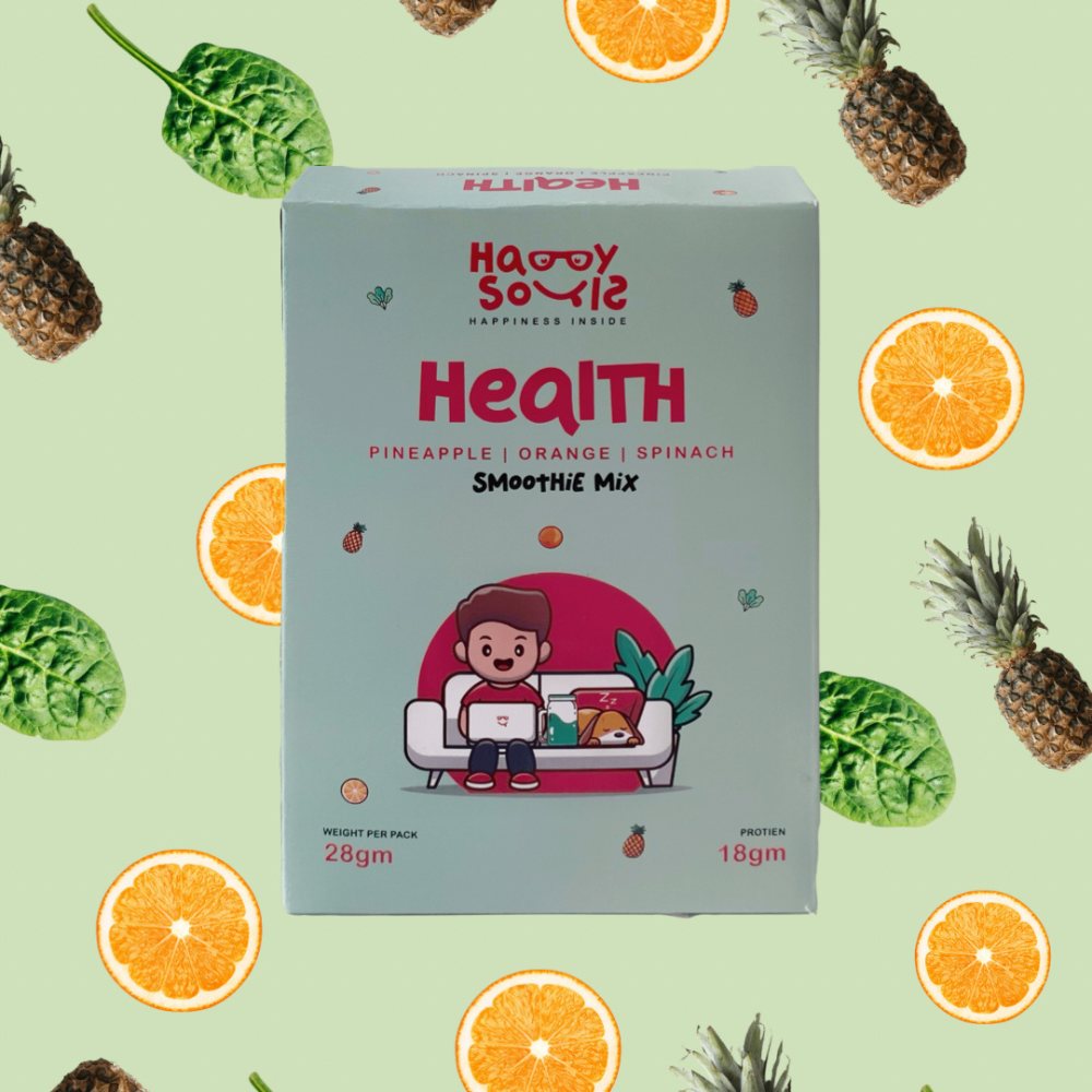 Happy Souls Smoothies Mix (Spinach, Orange, Pineapple) - Pack of 7