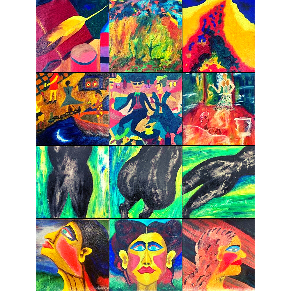 Vertical Story Telling Painting