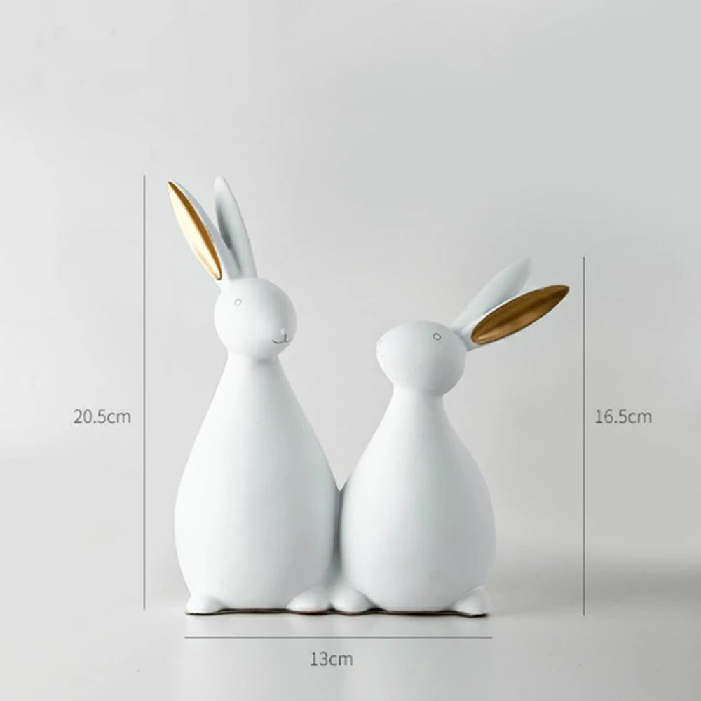 Rabbit Pair Showpiece