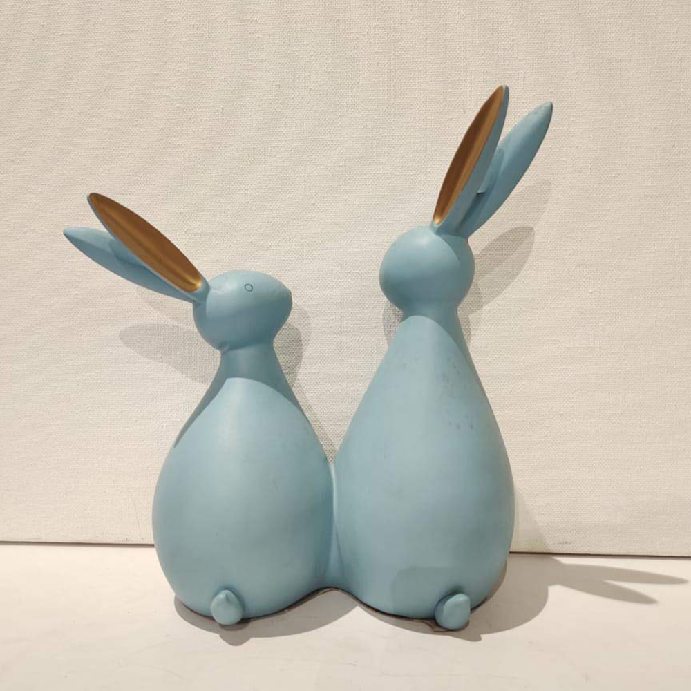 Rabbit Pair Showpiece
