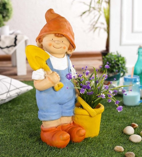 Boy with Bucket and Spade Planter