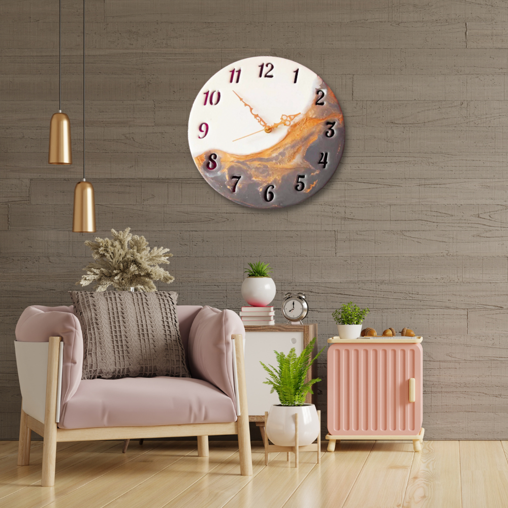Grey Resin Clock