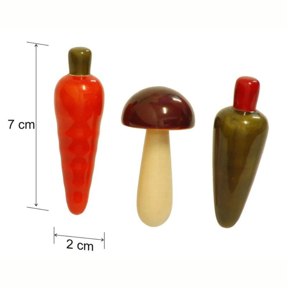 Fairkraft Creations Vegetables Set Wooden Fridge Magnets (Set of 3)