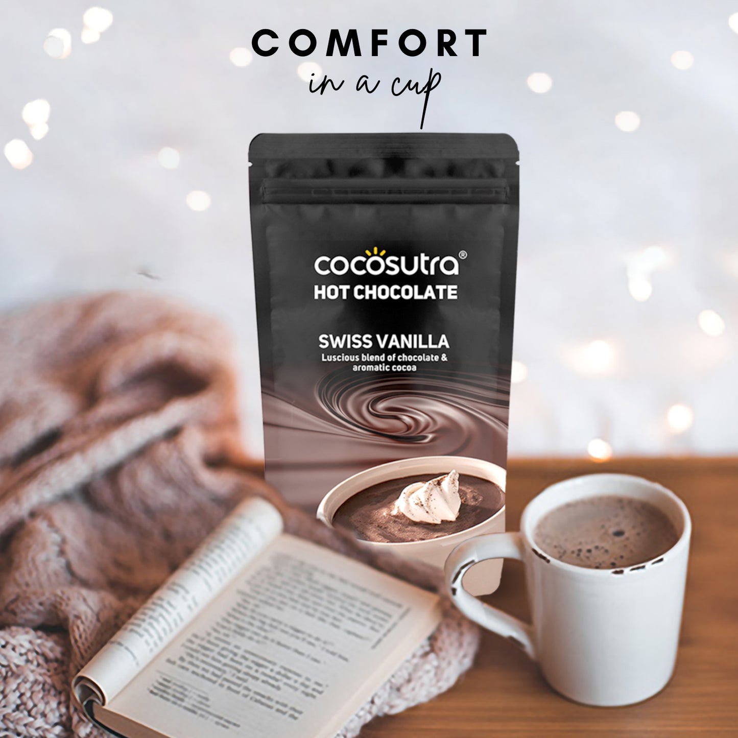 Cocosutra Hot Chocolate Mix - Swiss Vanilla (100g)