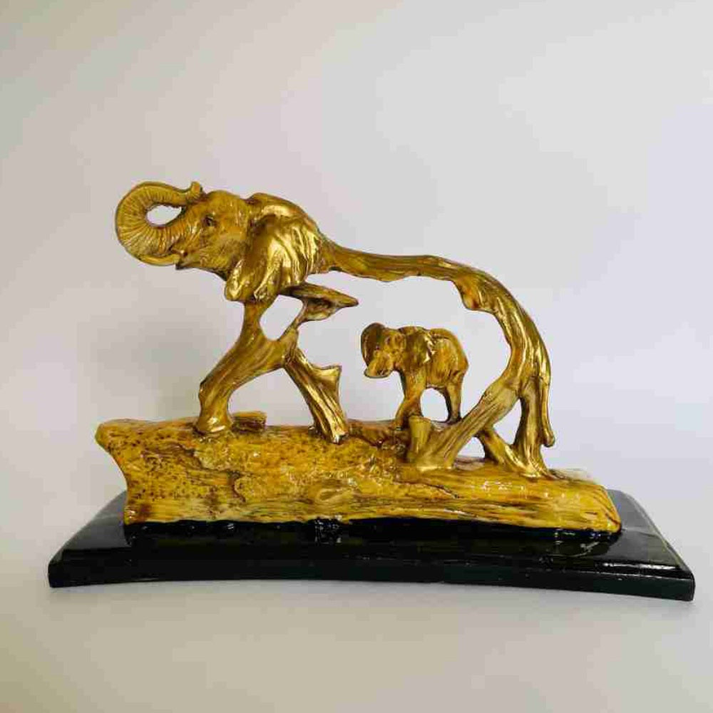 Elephant With Baby Showpiece