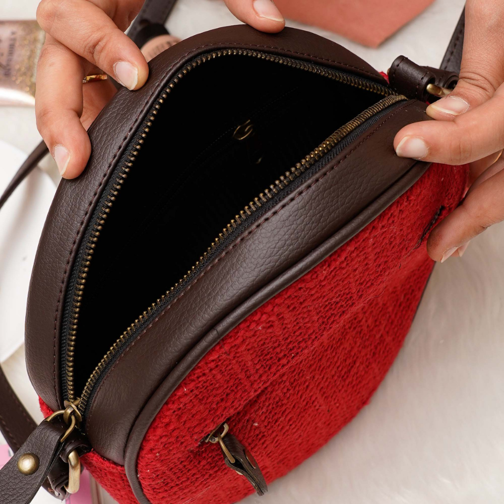 Cherry Red Full Moon Sling Bag