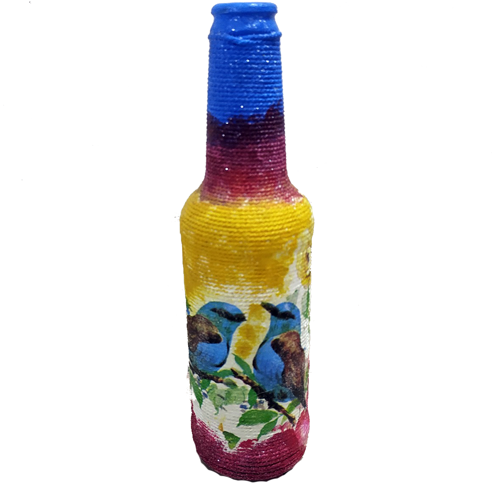 Home Decor Decoupage Bottle