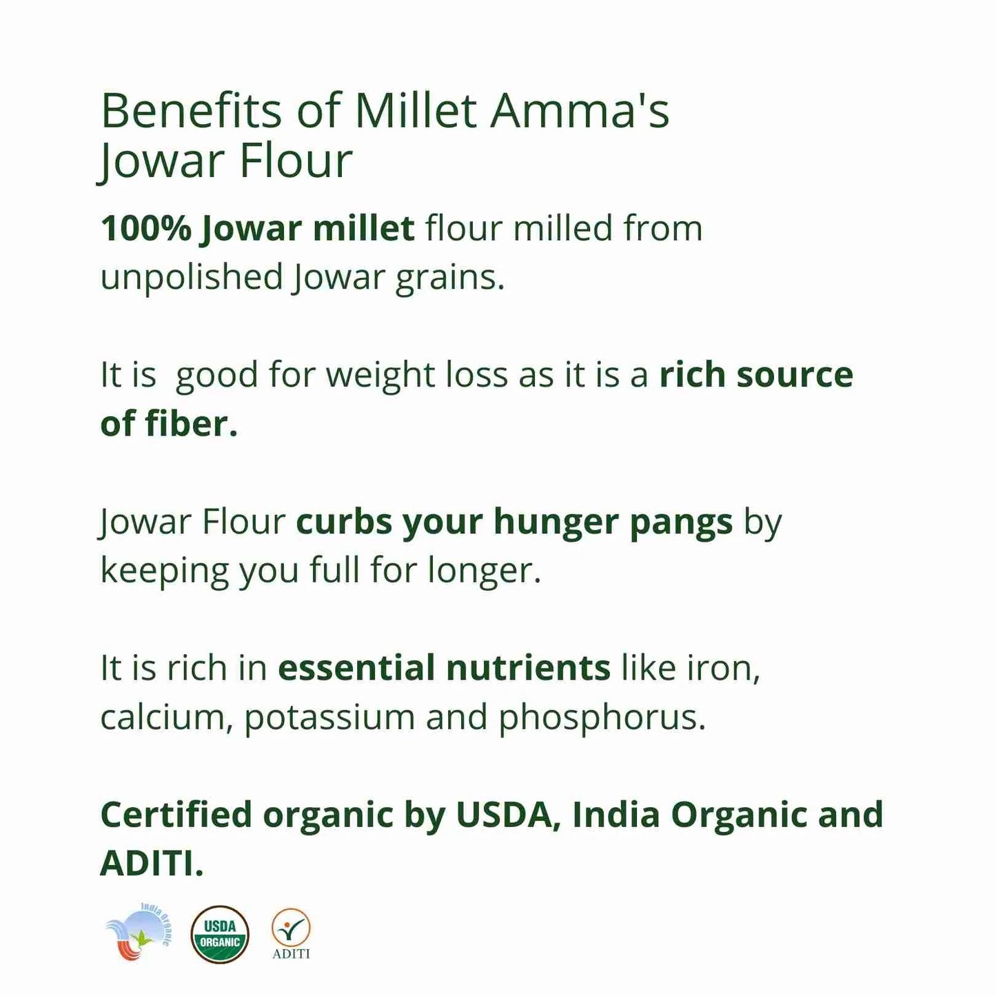 Millet Amma Organic Jowar Roti Flour (500g)