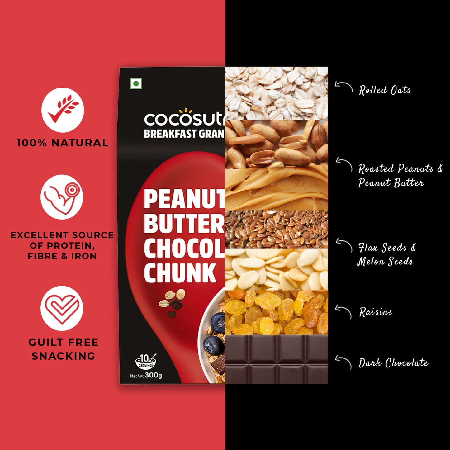 Cocosutra Granola - Peanut Butter Chocolate Chunk (300g)