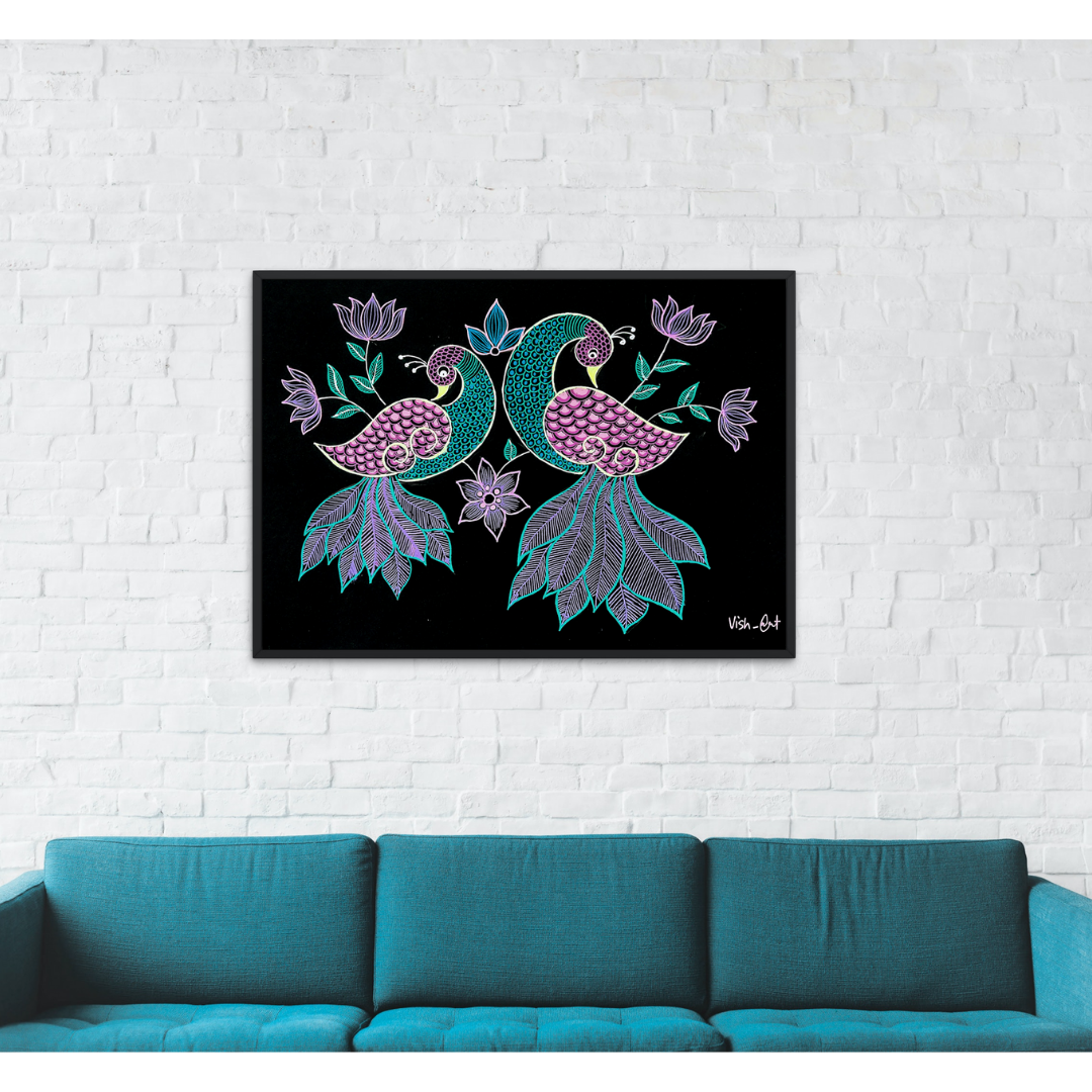 Peacock - Madhubani Painting