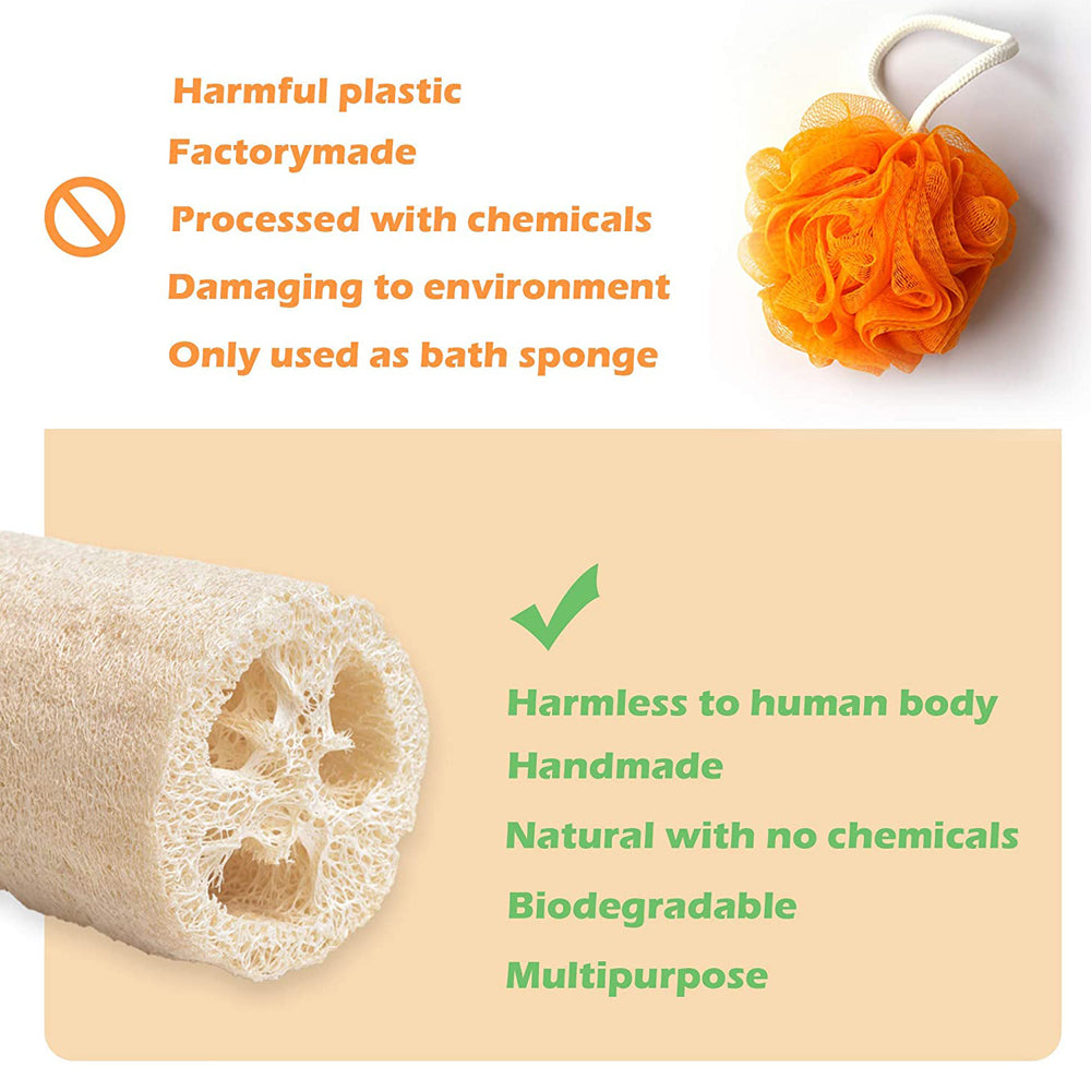 Natural Loofah Sponge Body Scrubber