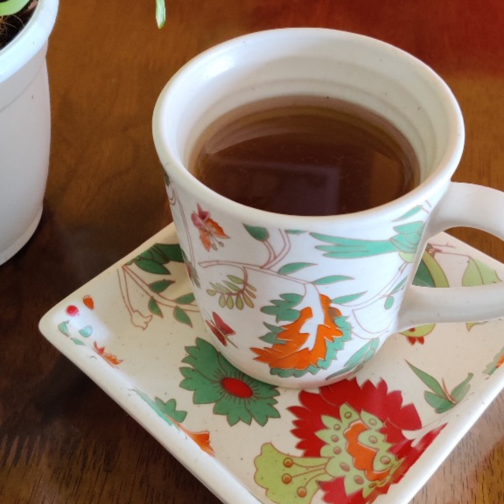 Floral Ceramic Stoneware Mugs (Set of 4)