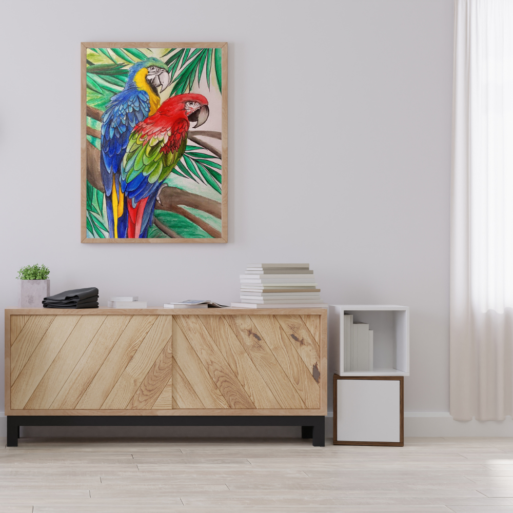Two Parrots Canvas Painting