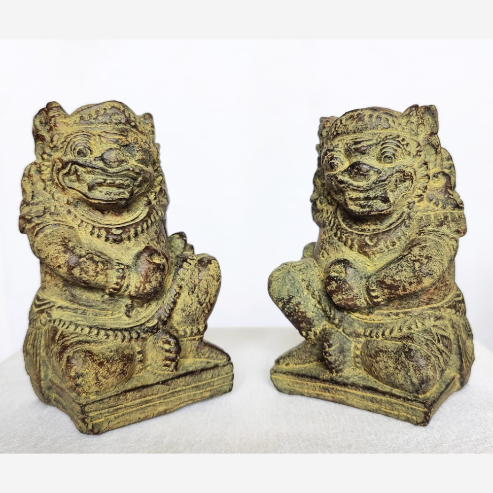 Pair of Handcrafted Stone Sculptures of Togog's from Bali, "The Guardians"
