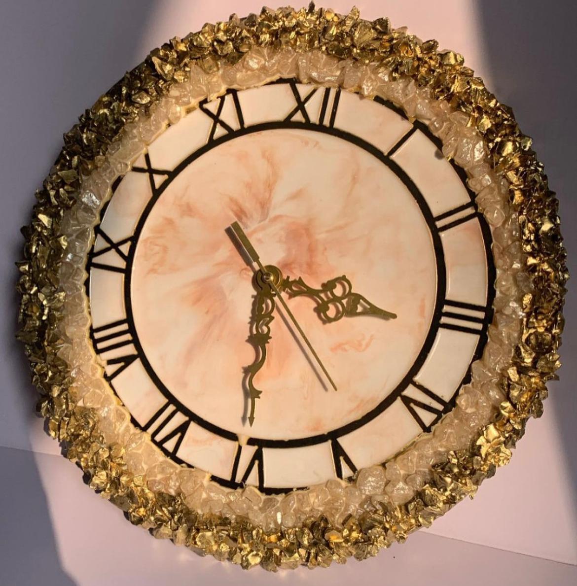 Classy Geode Marble Themed Wall Clock