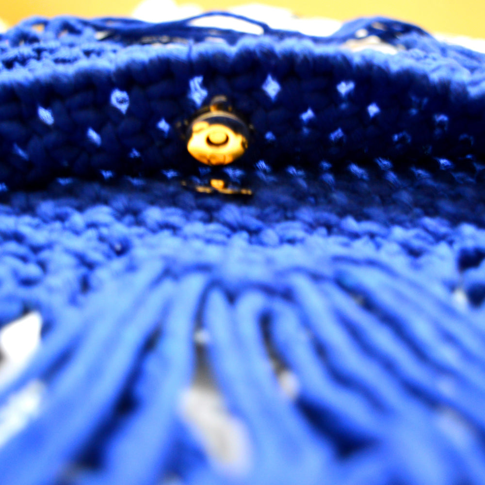 Macrame Boho Sling Bag - Indigo