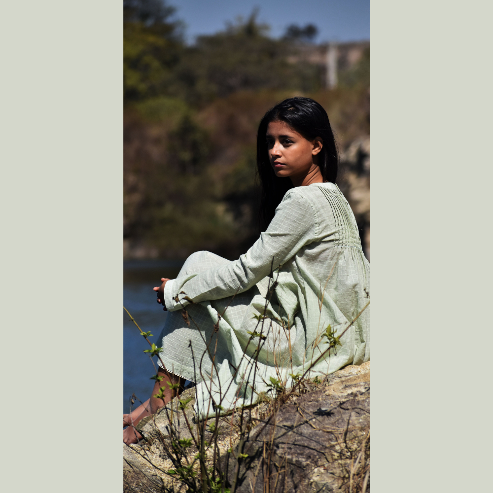 Pin Tuck Cotton Dress