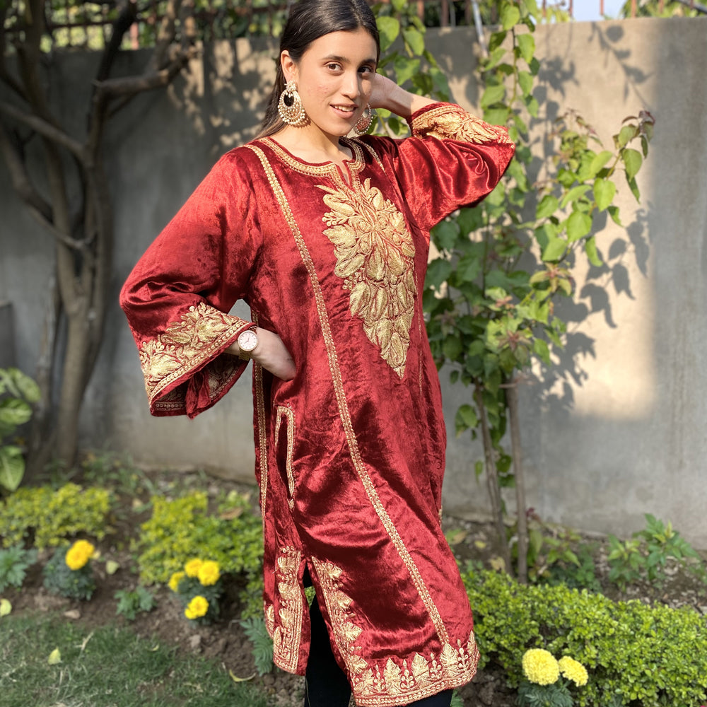 Kashmir Weaves Red Phiran