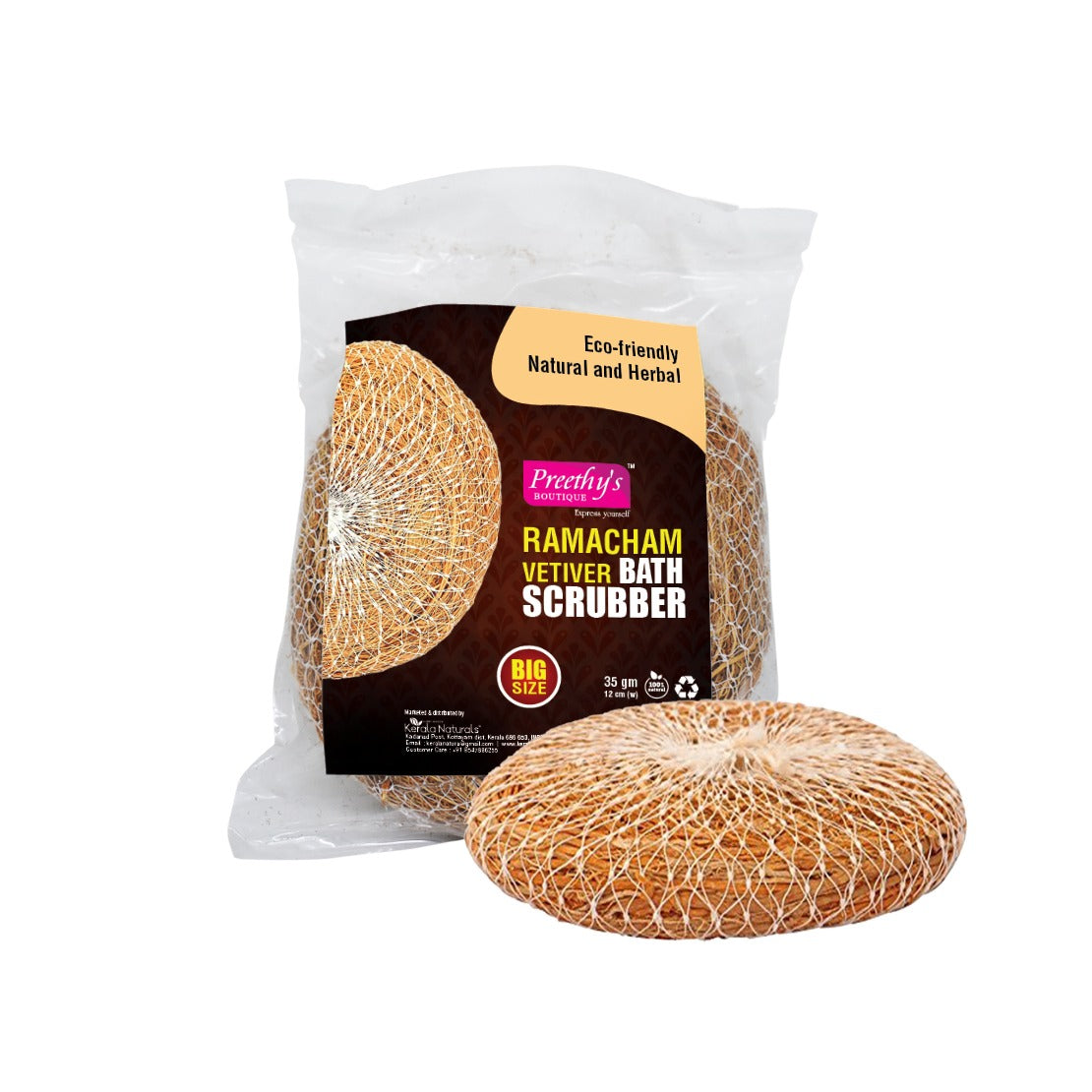 Preethy’s Boutique Ramacham Vetiver Bath Scrubber 70g ( 35g x 2 Packs )