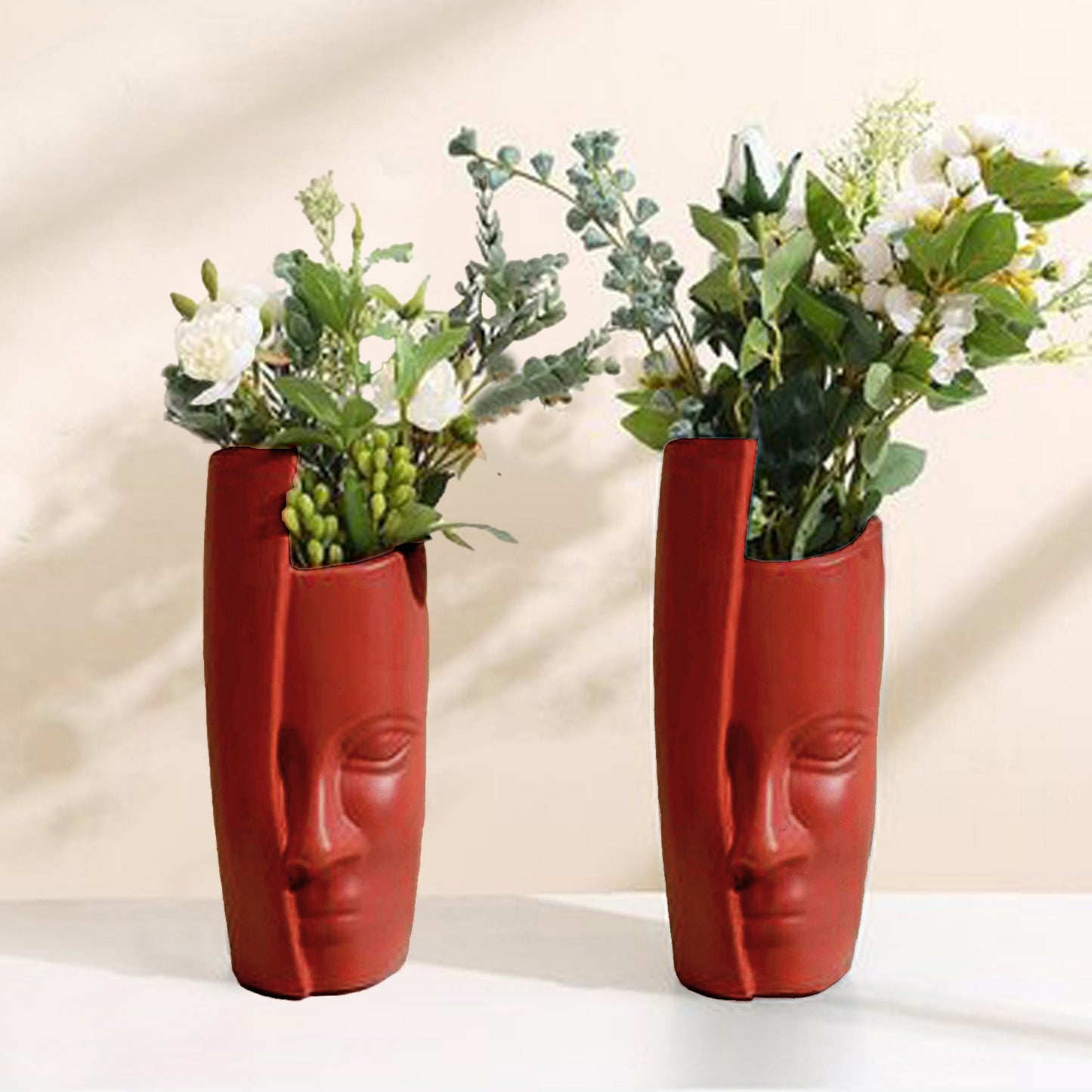 Half-Face Planters/Pots (Set of 2)