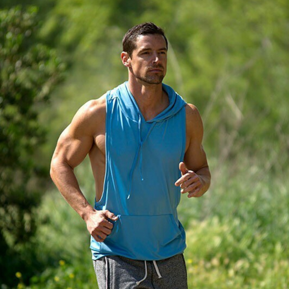 Men's Gym Sleeveless Tank Tops Stringer Hoodie
