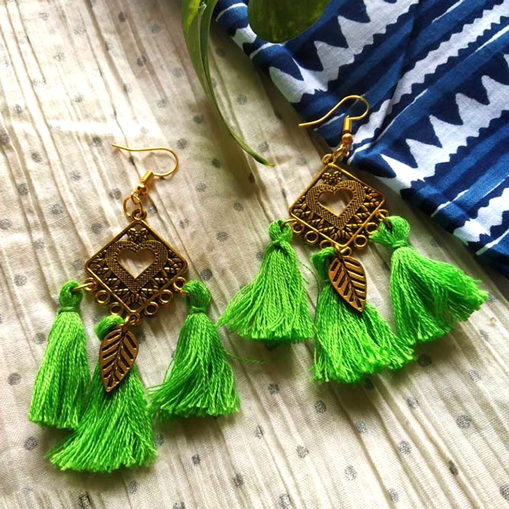 Oxidized Thread Earrings