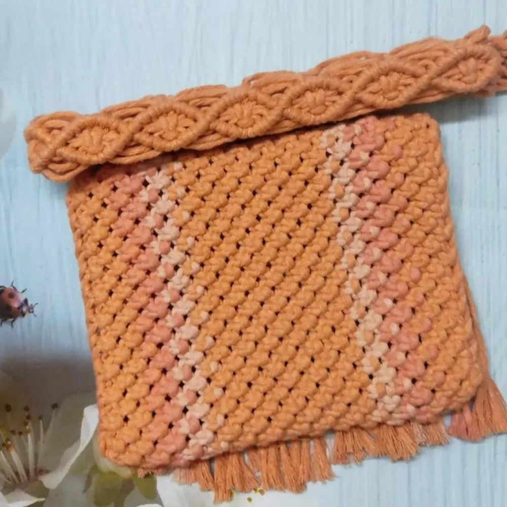 Macrame Sling Bag - Peaches