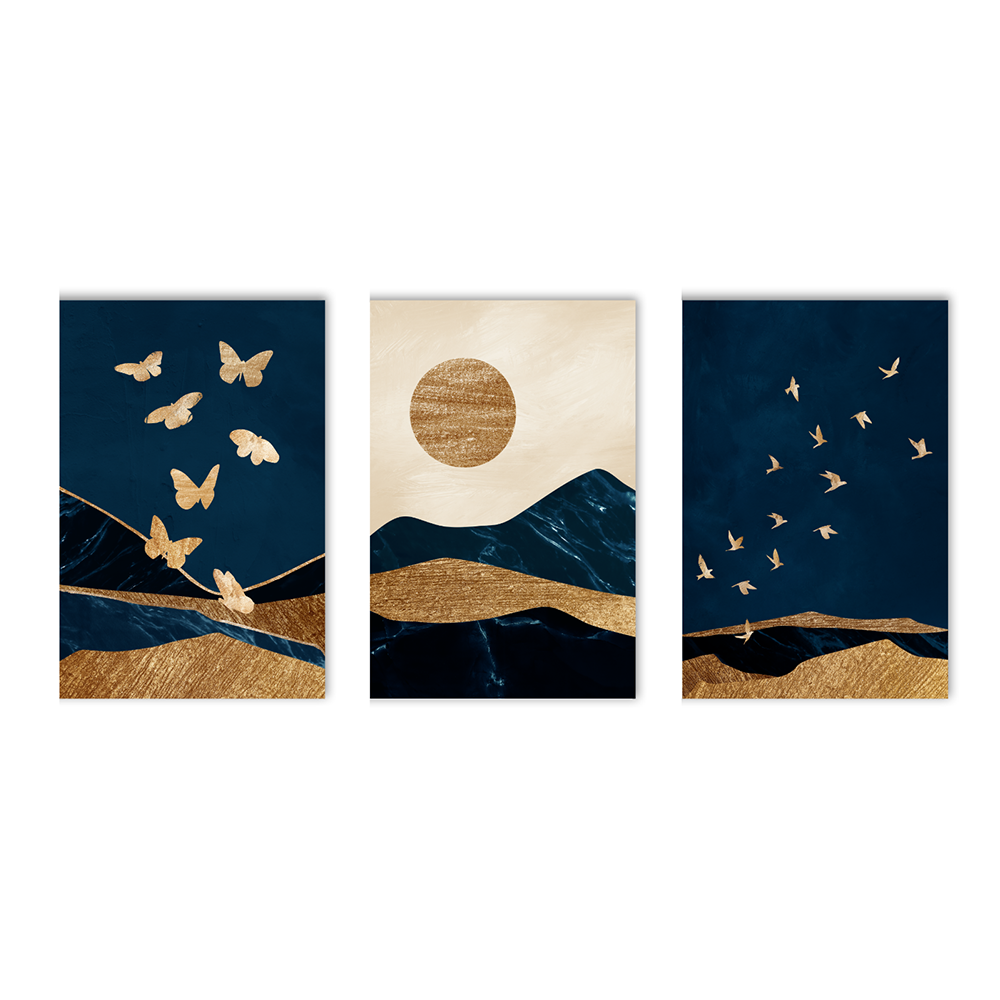 Large Size Abstract Canvas Painting (Set of 3)
