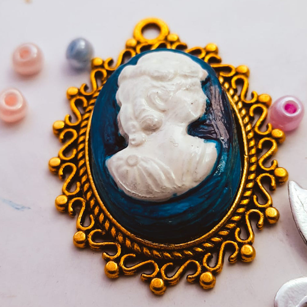 Handmade Polymer Clay Cameo Pendant