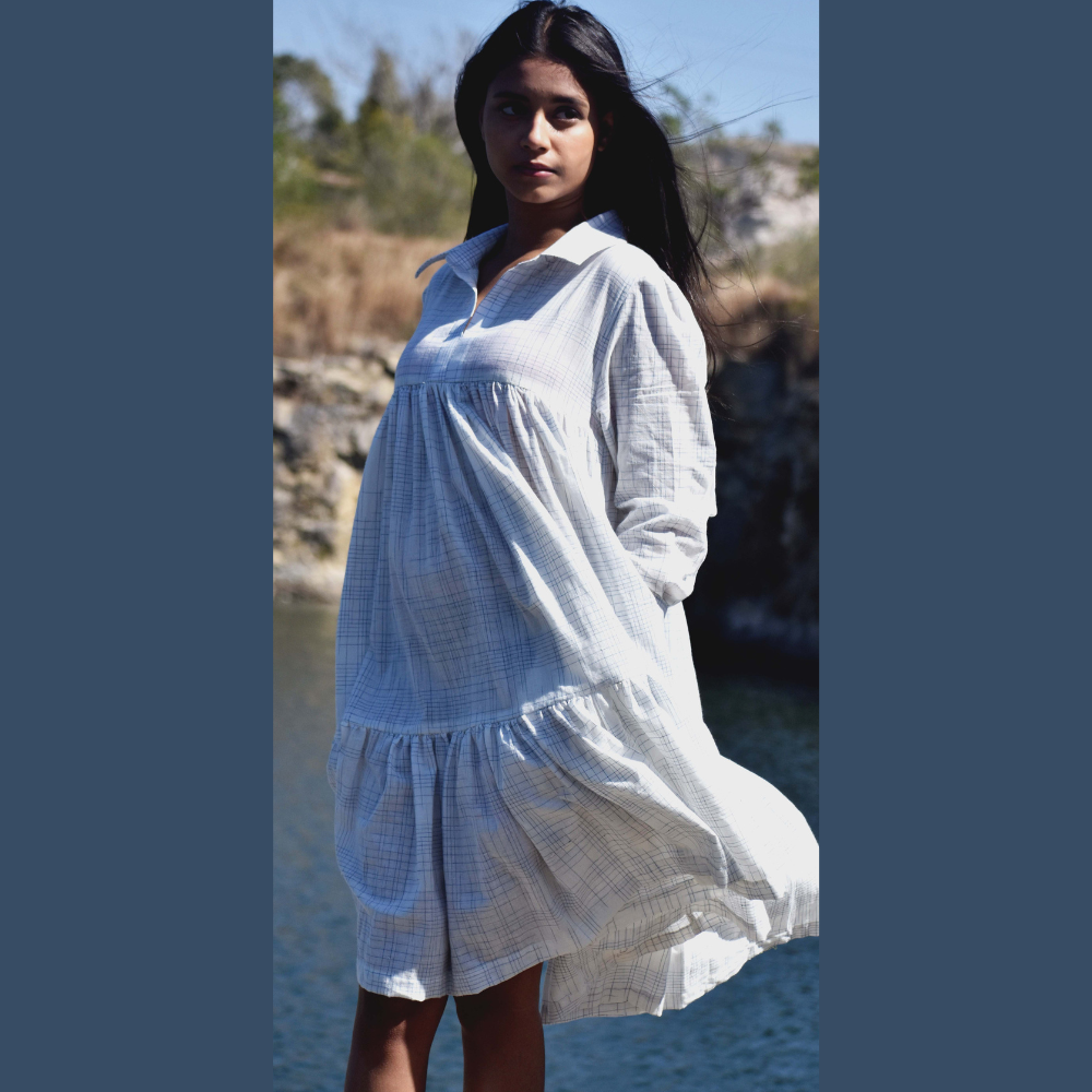 Chequered Collared Dress
