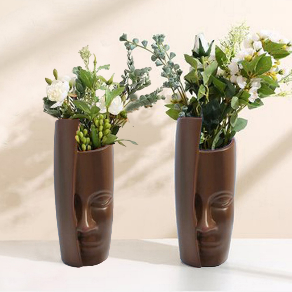 Half-Face Planters/Pots (Set of 2)
