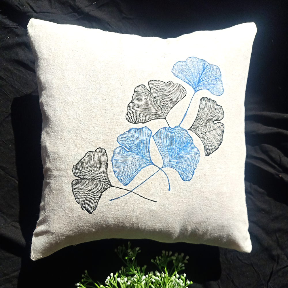 Cushion Cover with Leaf Motif (Set of 5)