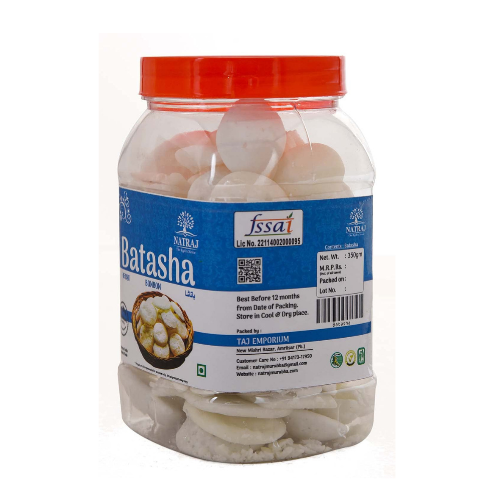 NATRAJ The Right Choice Punjabi Sugar Batasha For Puja|Sugar Drop Candy Batashe (350g)