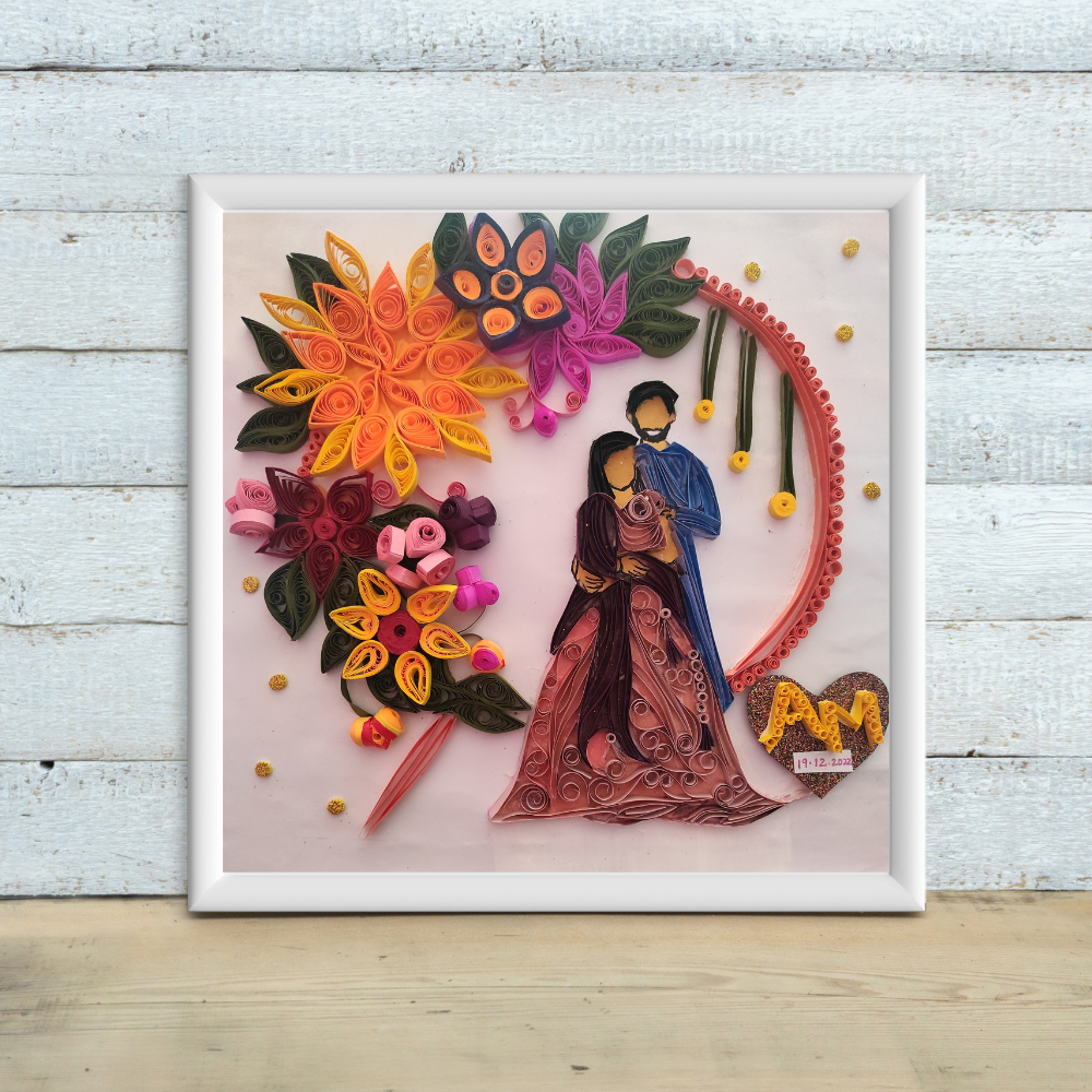 Couple Quilling Art Piece