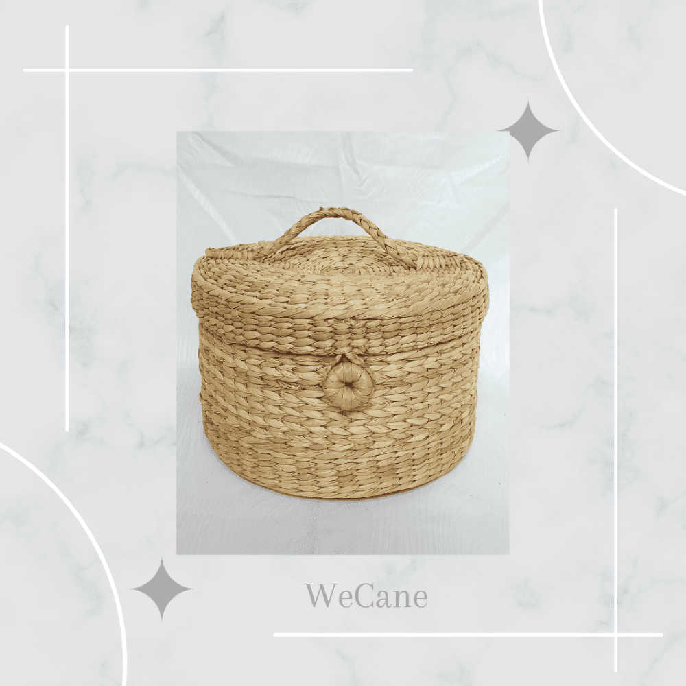 WeCane Round Vanity Basket with a Lid