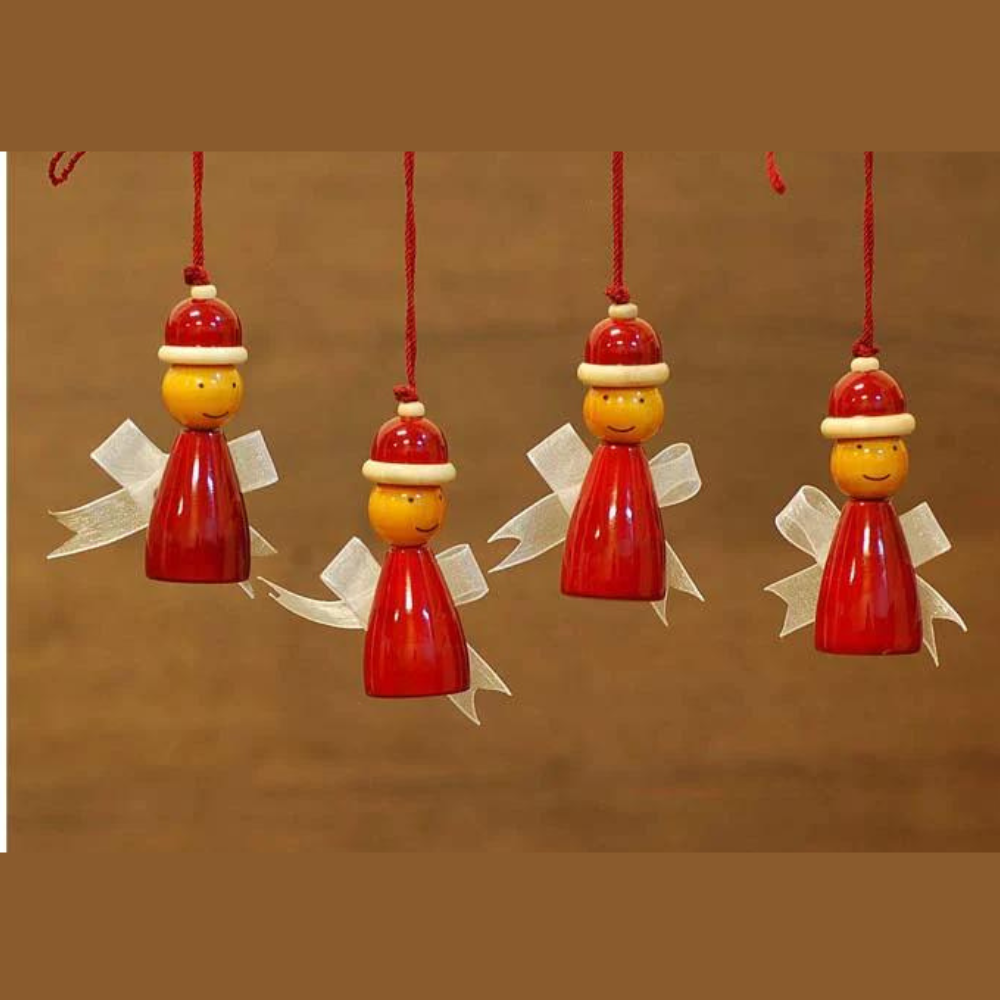 Fairkraft Creations Handcrafted Wooden Christmas Décor - Snowman (Set of 4)