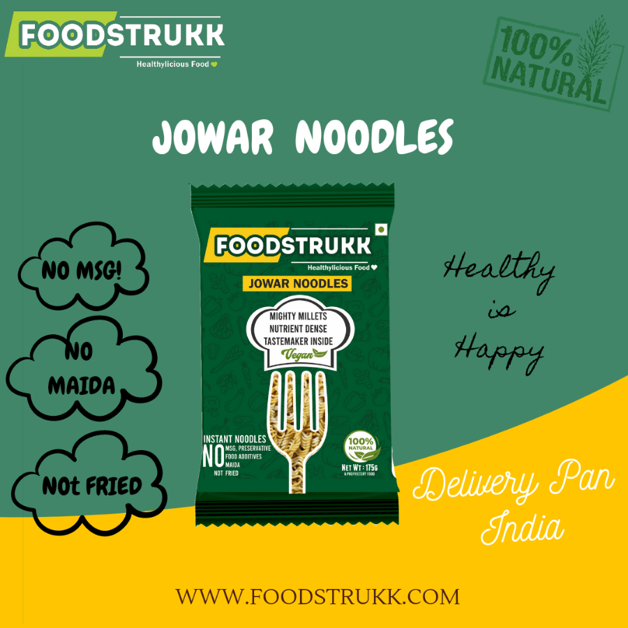 Foodstrukk Healthy Instant Millet Noodles - Jowar Millet Noodles (175g) - Pack of 2