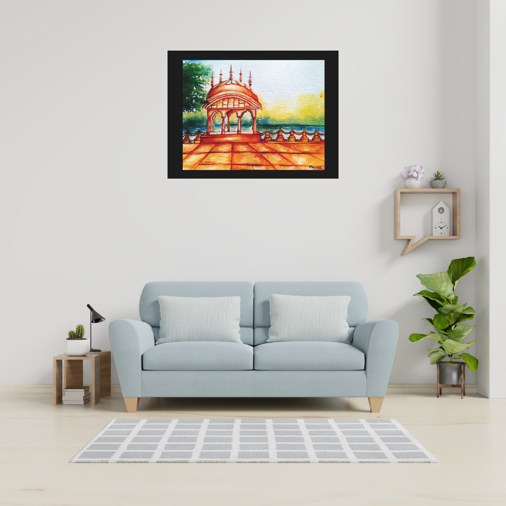 Vrindavan Watercolour Painting