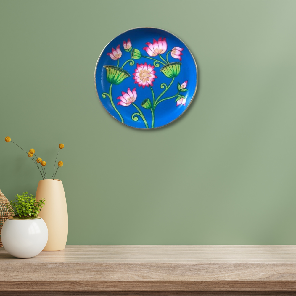 Pichwai Lotus Artwork Wall Plate